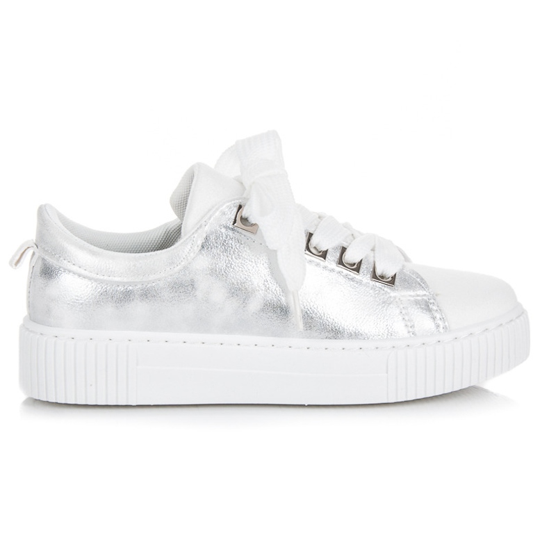 Sport Adidași cu platformă cu legături alb