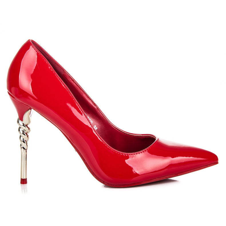 Seastar Stilettos cu toc decorativ roșu