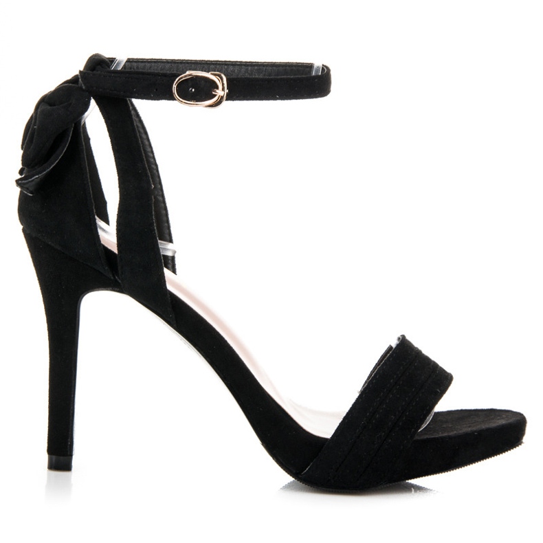 Vinceza Sandale din piele de căprioară cu arc negru