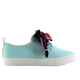 Adidași dantelați cu o panglică albastră XL09P L.BLUE albastru Adidași dantelați cu o panglică albastră XL09P L.BLUE albastru