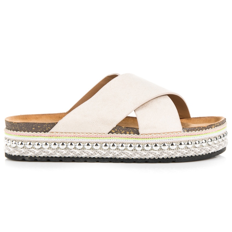 Seastar Papuci din piele intoarsa pe platforma maro