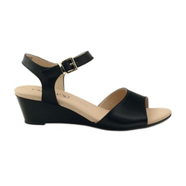 Pantofi dama Caprice sandale din piele 28213 negru Pantofi dama Caprice sandale din piele 28213 negru