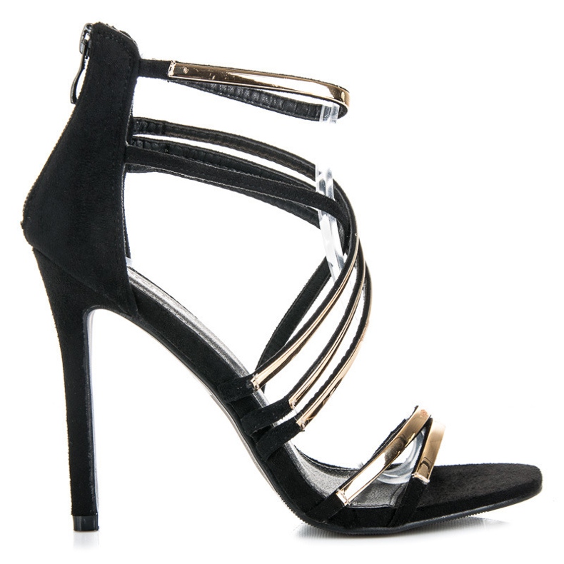 Vinceza Sandale negre cu toc inalt negru