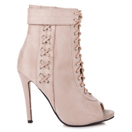 Seastar Cizme legate cu vârful deschis maro