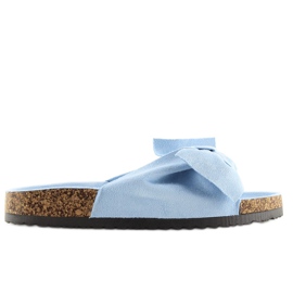 Papuci De Damă Pe Cork Blue Ck02 albastru Papuci De Damă Pe Cork Blue Ck02 albastru