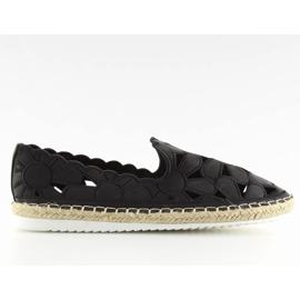 Espadrile negre ajurate pentru femei LT86 negre negru Espadrile negre ajurate pentru femei LT86 negre negru