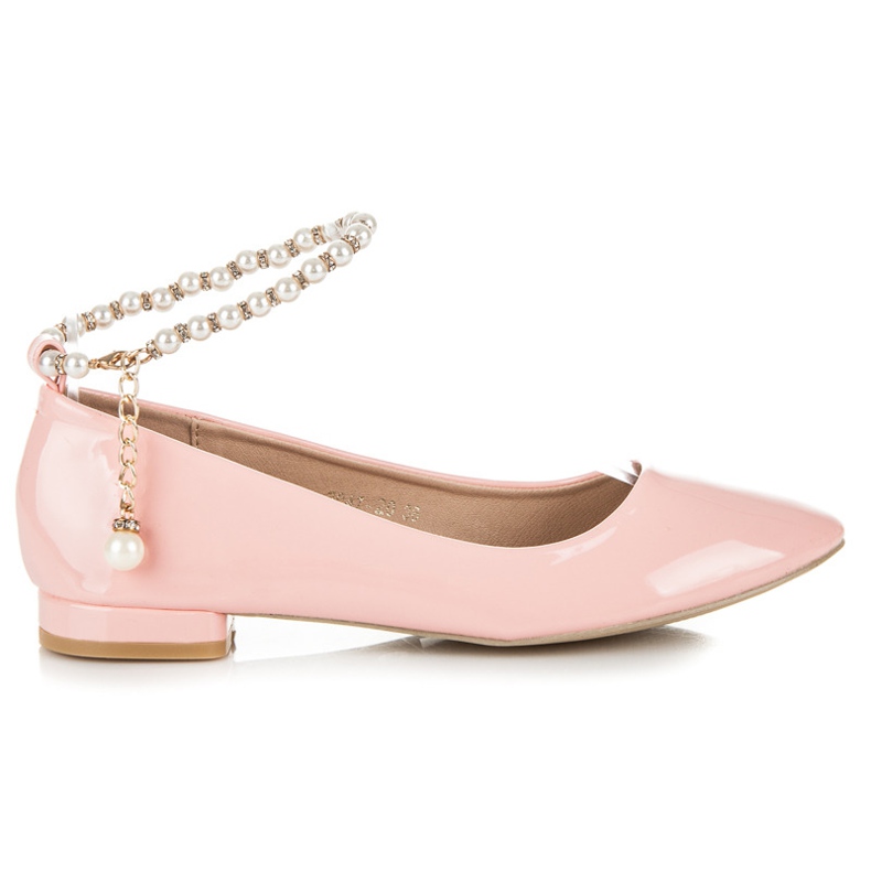 Vices Balerini lacuiti cu margele roz