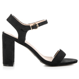 Vinceza Sandale negre pe stâlp negru