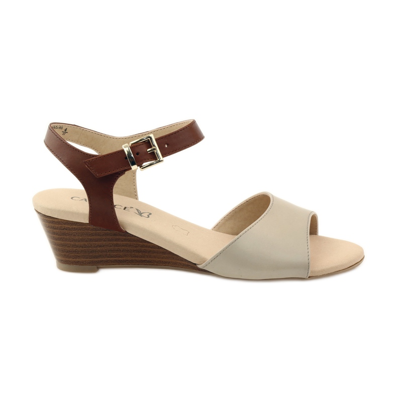Pantofi dama Caprice sandale din piele 28213 maro