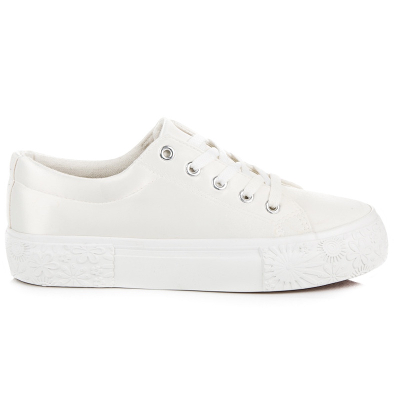 Kylie Adidași din satin pe platformă alb