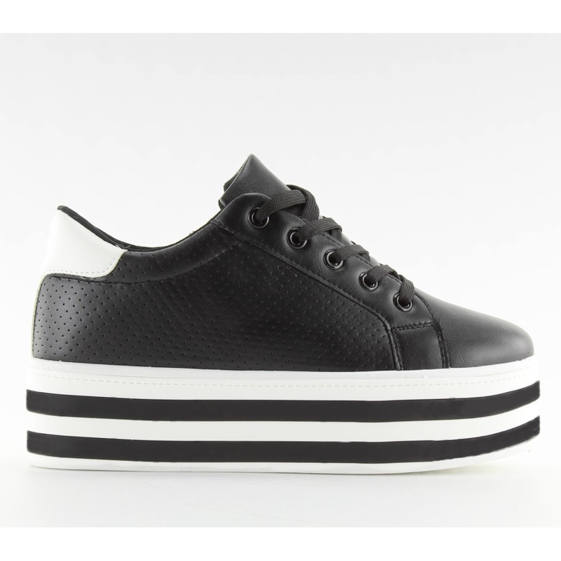 Tenisi negri negri cu talpa inalta negru