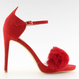 Sandale pe roșu stiletto roșu L6120 roşu