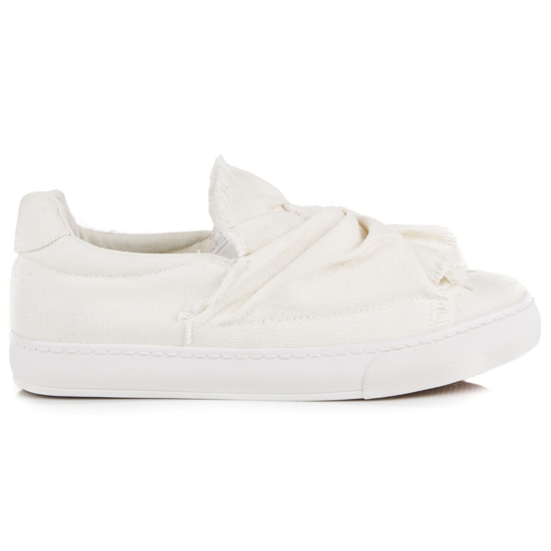 Tenisi slip-on cu fundita alb Tenisi slip-on cu fundita alb