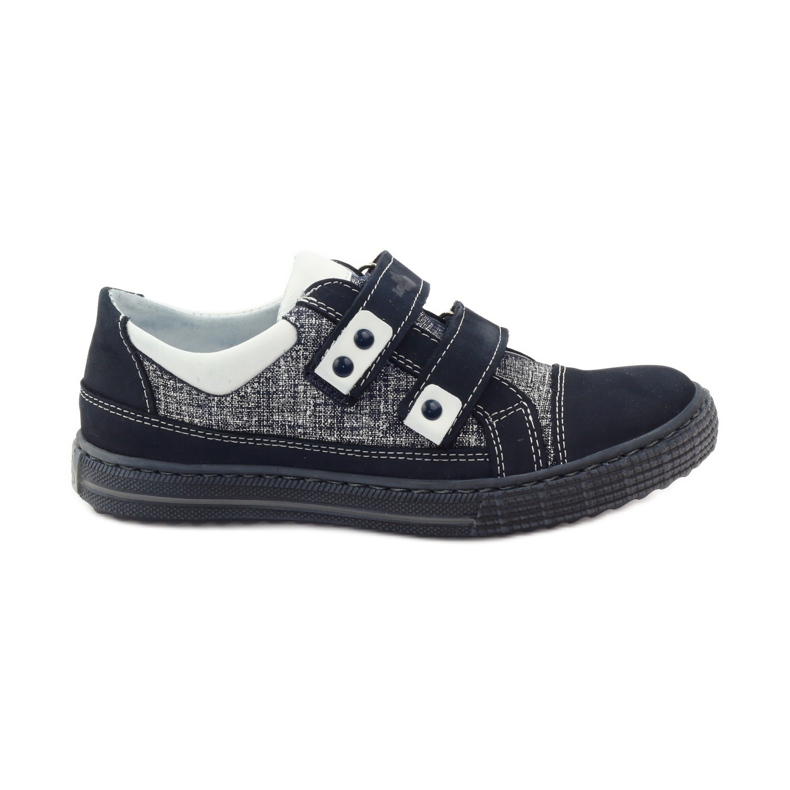 Pantofi cu velcro Ren But 4299 bleumarin albastru marin alb