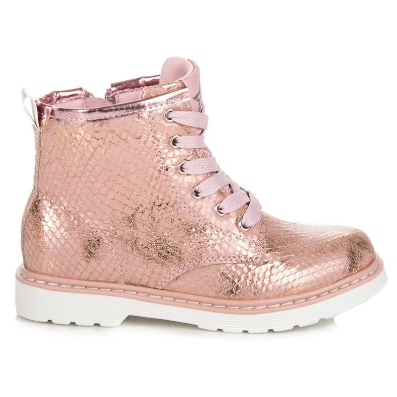 American Club Pantofi cu imprimeu șarpe american roz