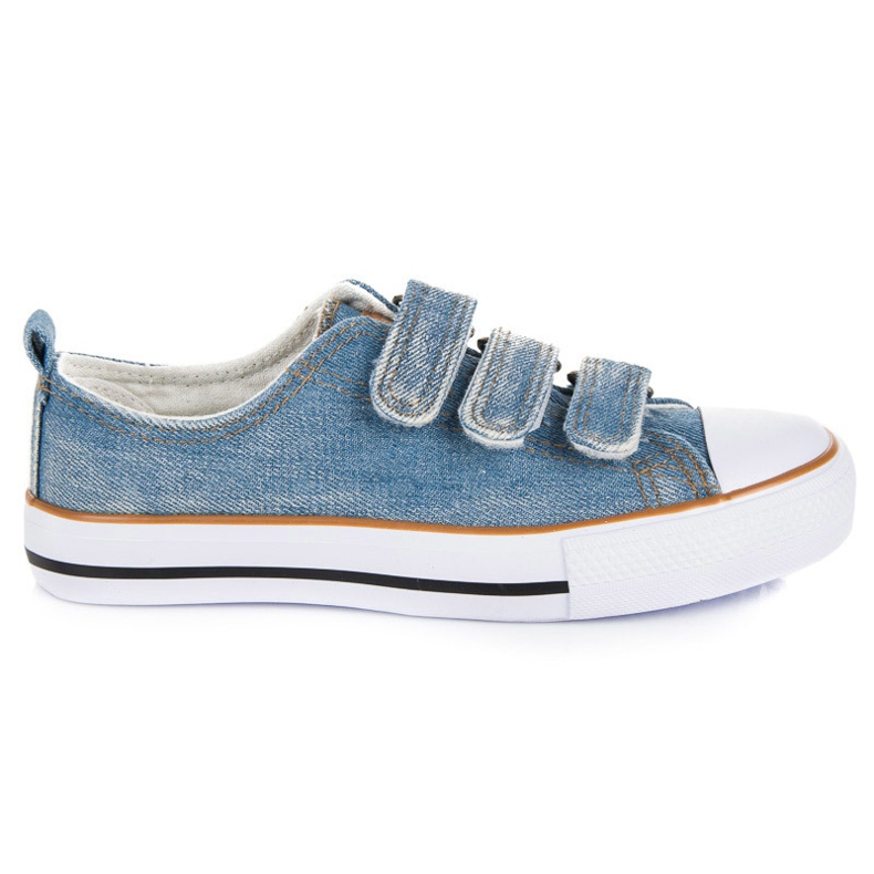 American Club Tenisi din denim cu velcro albastru American Club Tenisi din denim cu velcro albastru