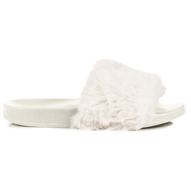 Bona Papuci de damă cu blană maro