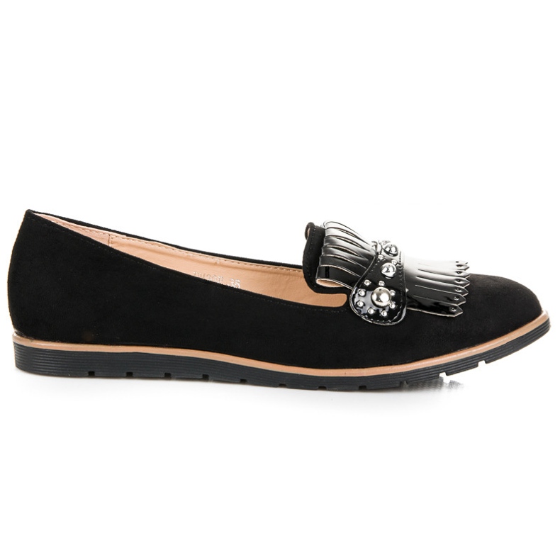 Seastar Mocasini din piele intoarsa cu franjuri negru Seastar Mocasini din piele intoarsa cu franjuri negru