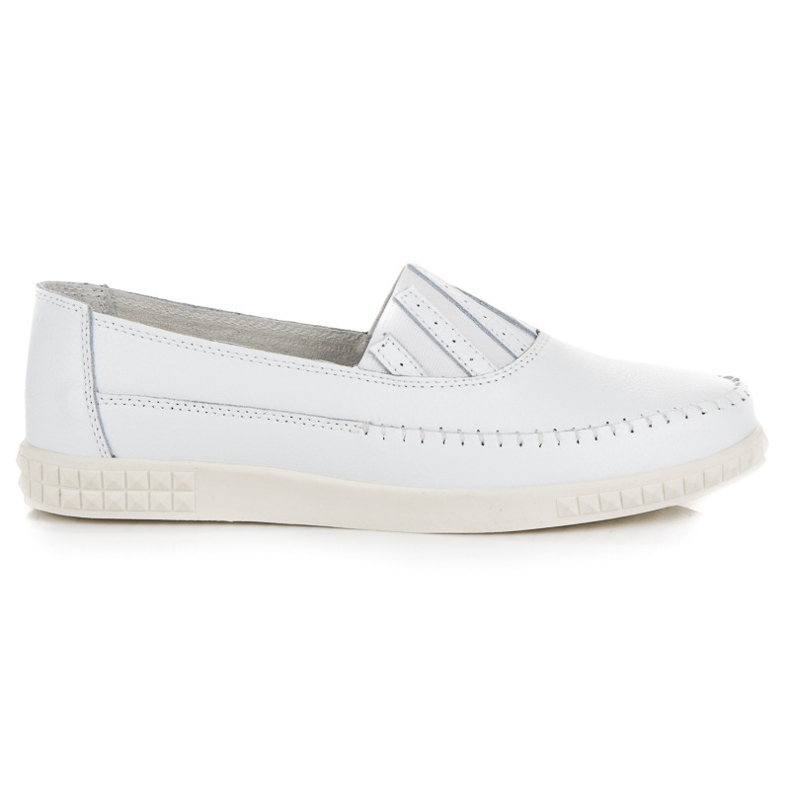 Mocasini slip-on din piele VINCEZA alb