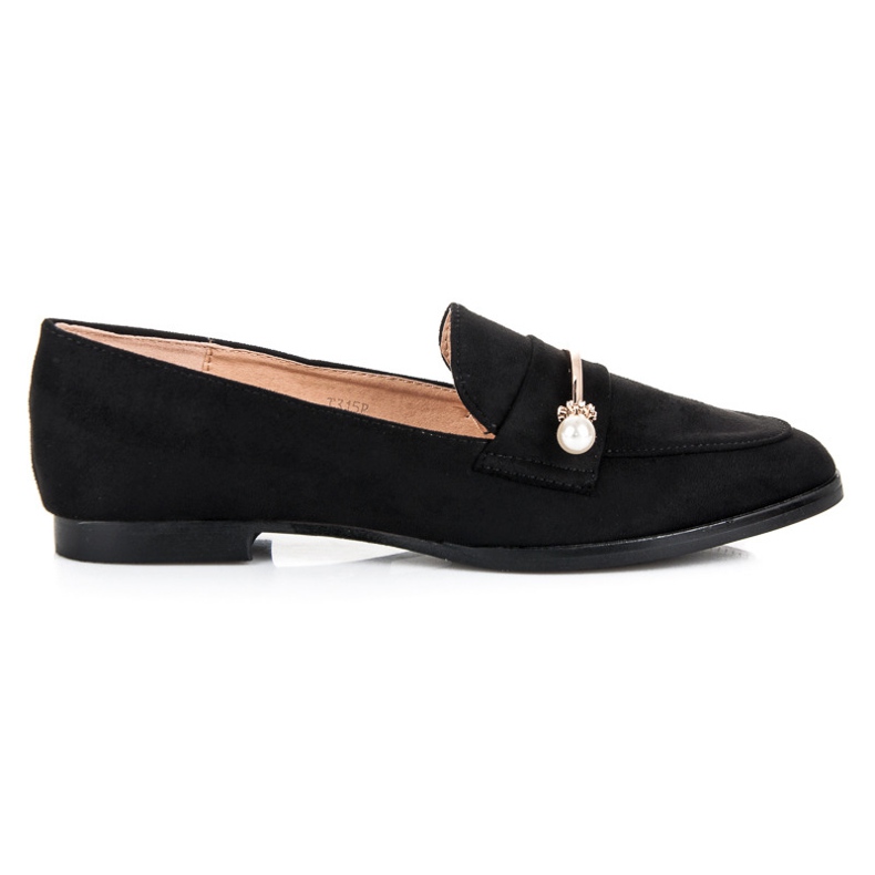 Seastar Mocasini cu perle negru