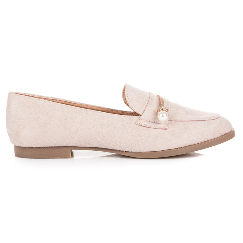Seastar Mocasini cu perle bej
