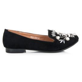 Lovery Mocasini decorativi negri negru Lovery Mocasini decorativi negri negru