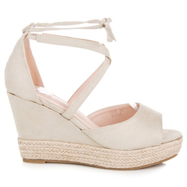 Seastar Espadrile legate pe pană maro