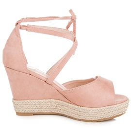 Seastar Espadrile legate pe pană roz