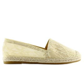 Espadrile din dantelă bej BB15P Bej