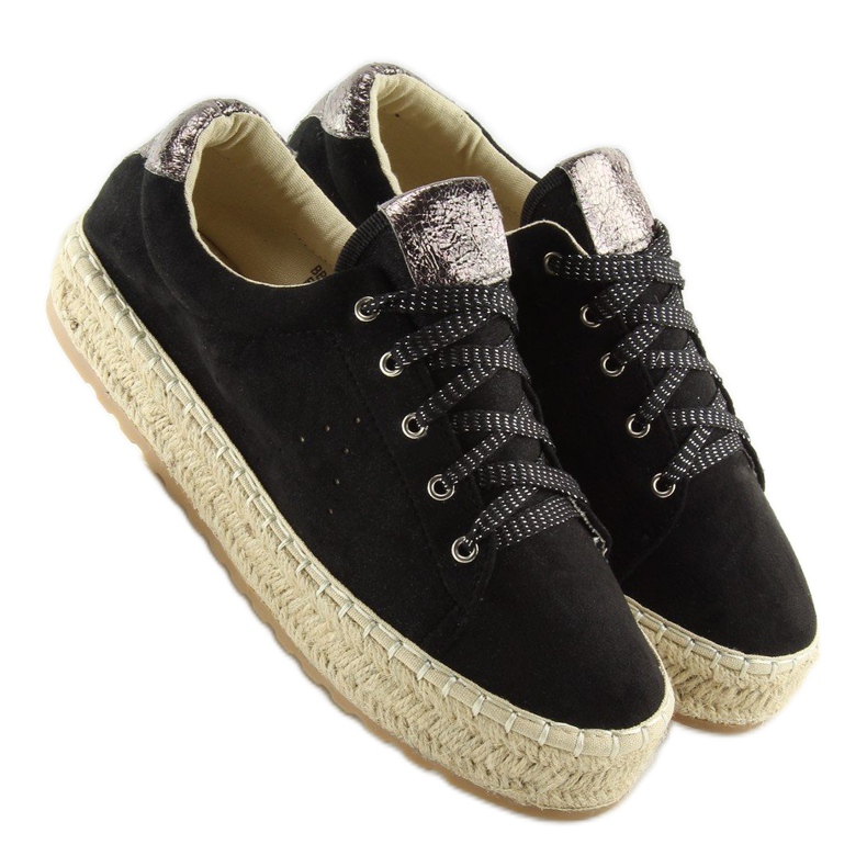 Black BB01P Tenisi espadrile negri negru