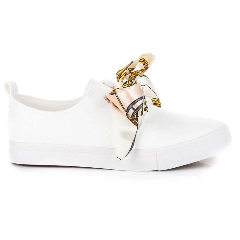 Seastar Adidași eleganți legați cu o panglică alb