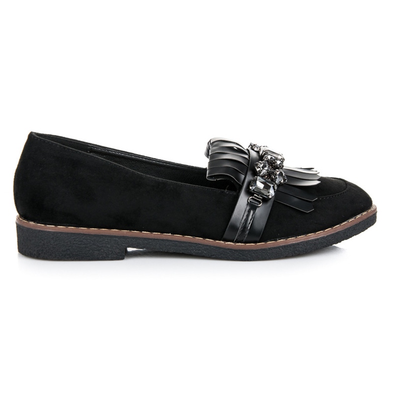 Bestelle Mocasini negri cu ornament negru