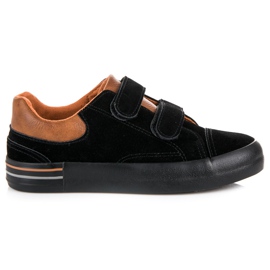 Pantofi de tenis cu Velcro negru maro