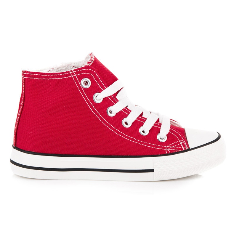 Adidași de deasupra gleznei de pe fermoar roșu