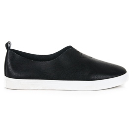 Tenisi negri cu slip-on negru