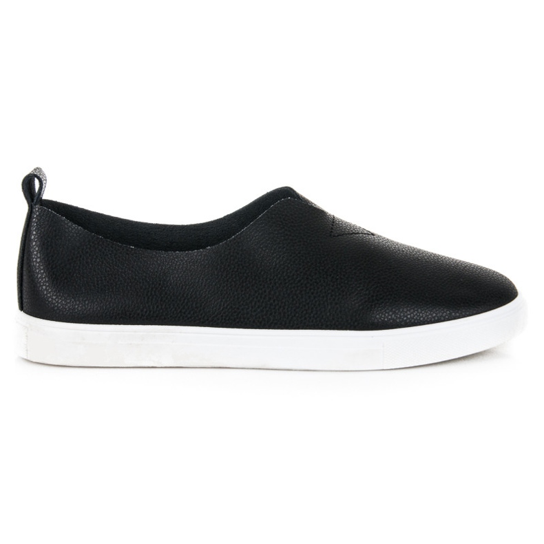 Tenisi negri cu slip-on negru