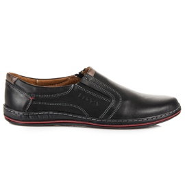 Pantofi slip-on din piele lucca negru