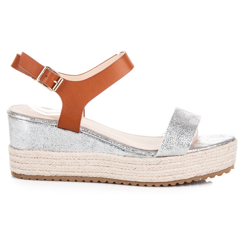 Seastar Sandale espadrile cu pană gri Seastar Sandale espadrile cu pană gri