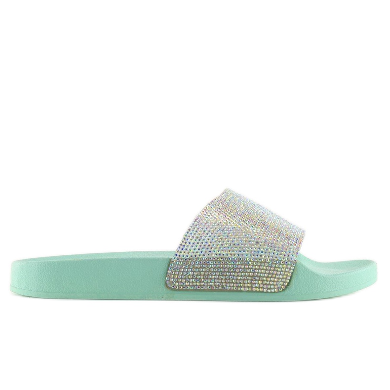Papuci de cauciuc cu zirconiu cubic S20 LT.VERDE albastru