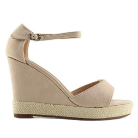 Sandale cu pană espadrile bej bej Sandale cu pană espadrile bej bej
