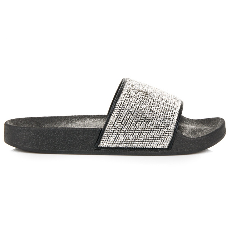 Girlhood Papuci negri cu cristale negru