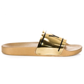 Ideal Shoes Papuci aurii da sau nu de aur Ideal Shoes Papuci aurii da sau nu de aur