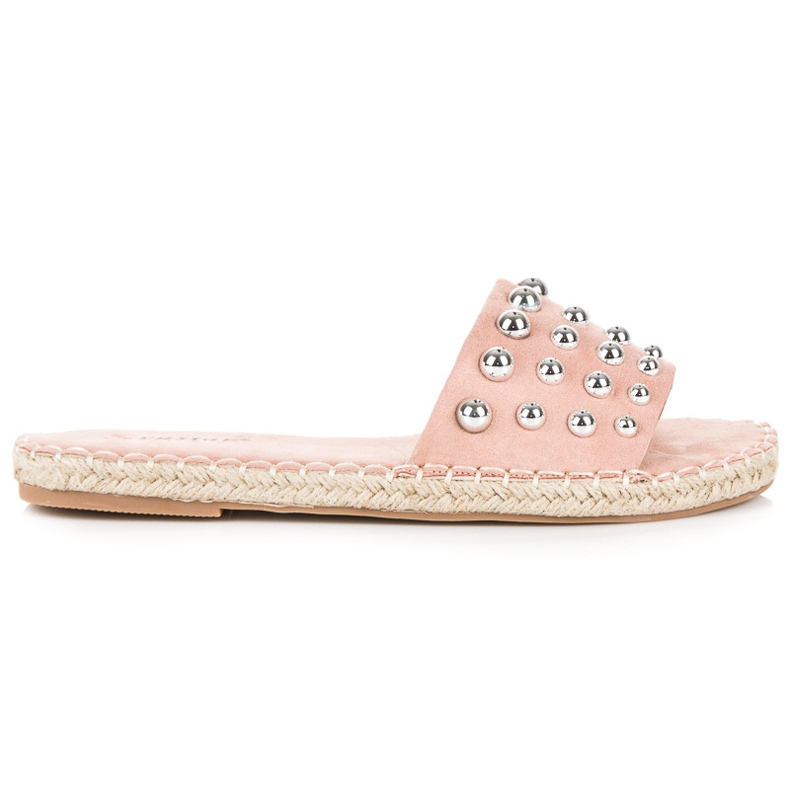 Seastar Flip-flops espadrile din piele intoarsa roz