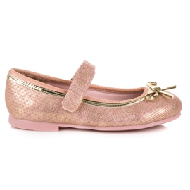 American Club Balerina cu velcro american roz