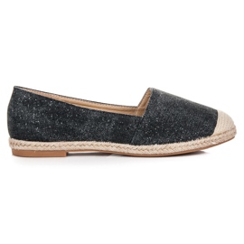 Bestelle Espadrile cu sclipici negru Bestelle Espadrile cu sclipici negru