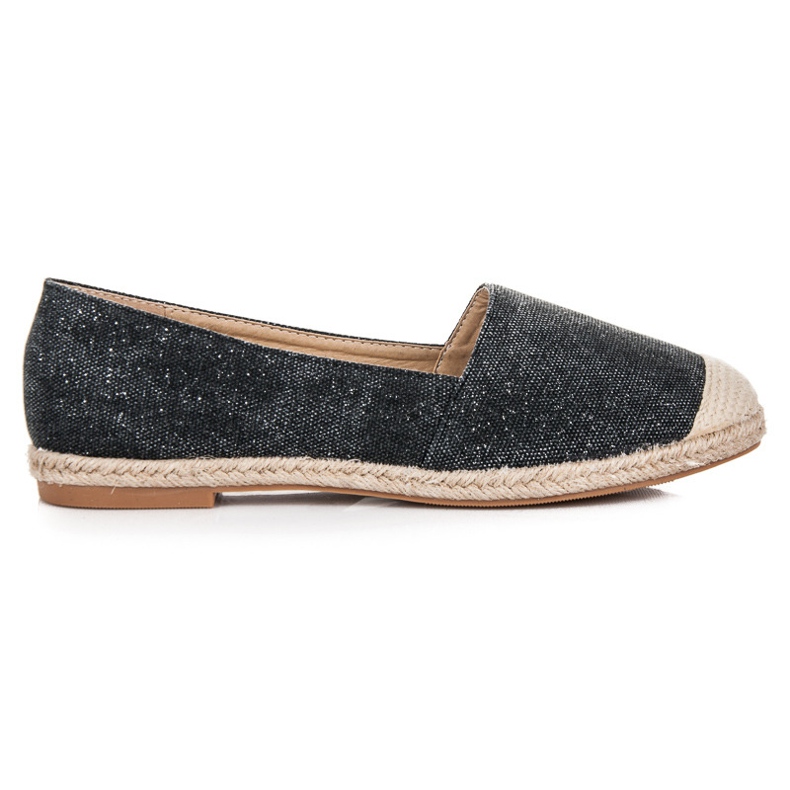 Bestelle Espadrile cu sclipici negru Bestelle Espadrile cu sclipici negru