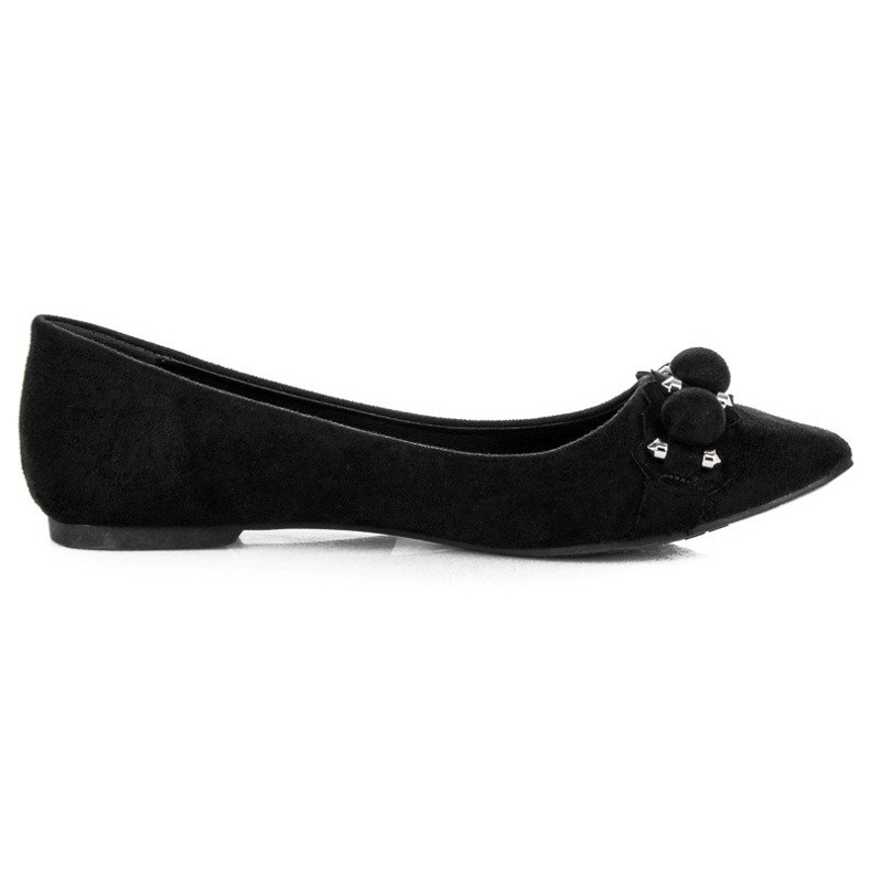 Seastar Balerini de piele intoarsa cu decolteu in V negru Seastar Balerini de piele intoarsa cu decolteu in V negru