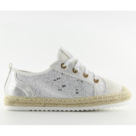 Tenisi espadrile albi cu siret B-140 White