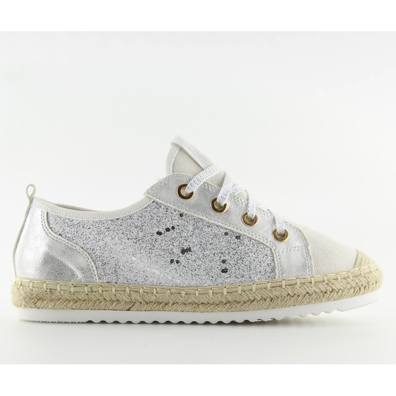 Tenisi espadrile albi cu siret B-140 White