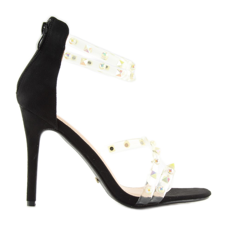 Sandale negre cu curele din silicon negru